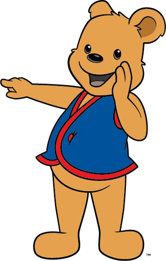 Cubbies bear character pointing